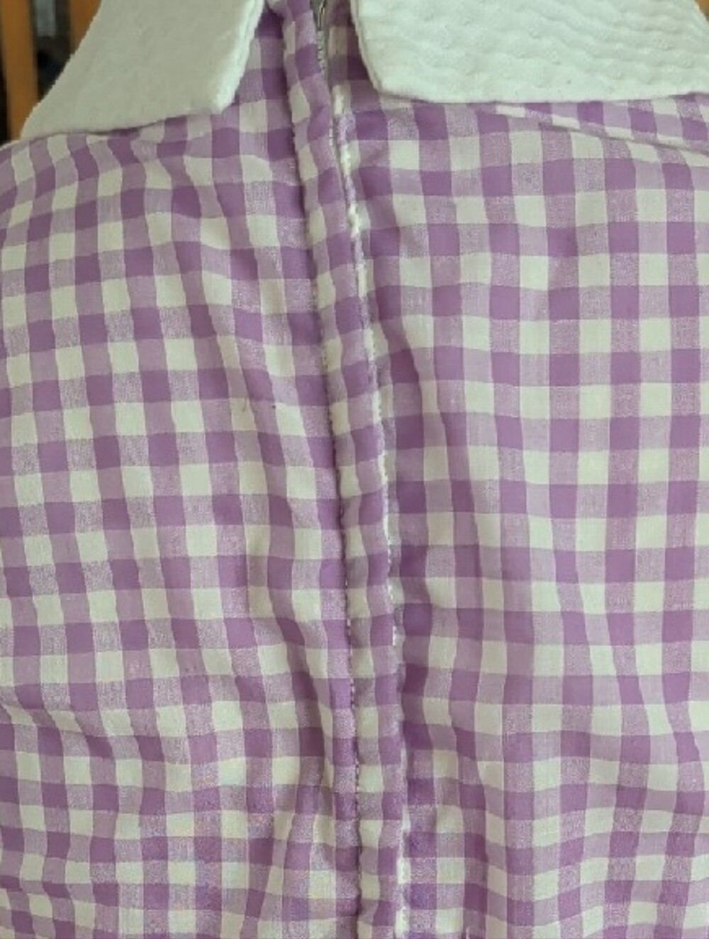 Vintage Pink Gingham Maxi Dress with White Collar - Picture 6 of 9